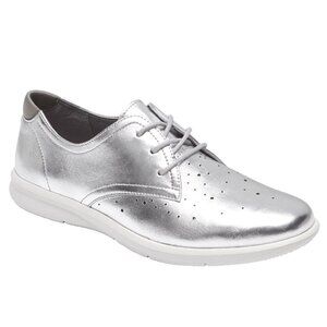 ROCKPORT Women's Ayva Silver Leather Oxford Lace Up Shoe D598